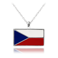 Stříbrný náhrdelník Minet s českou vlajkou